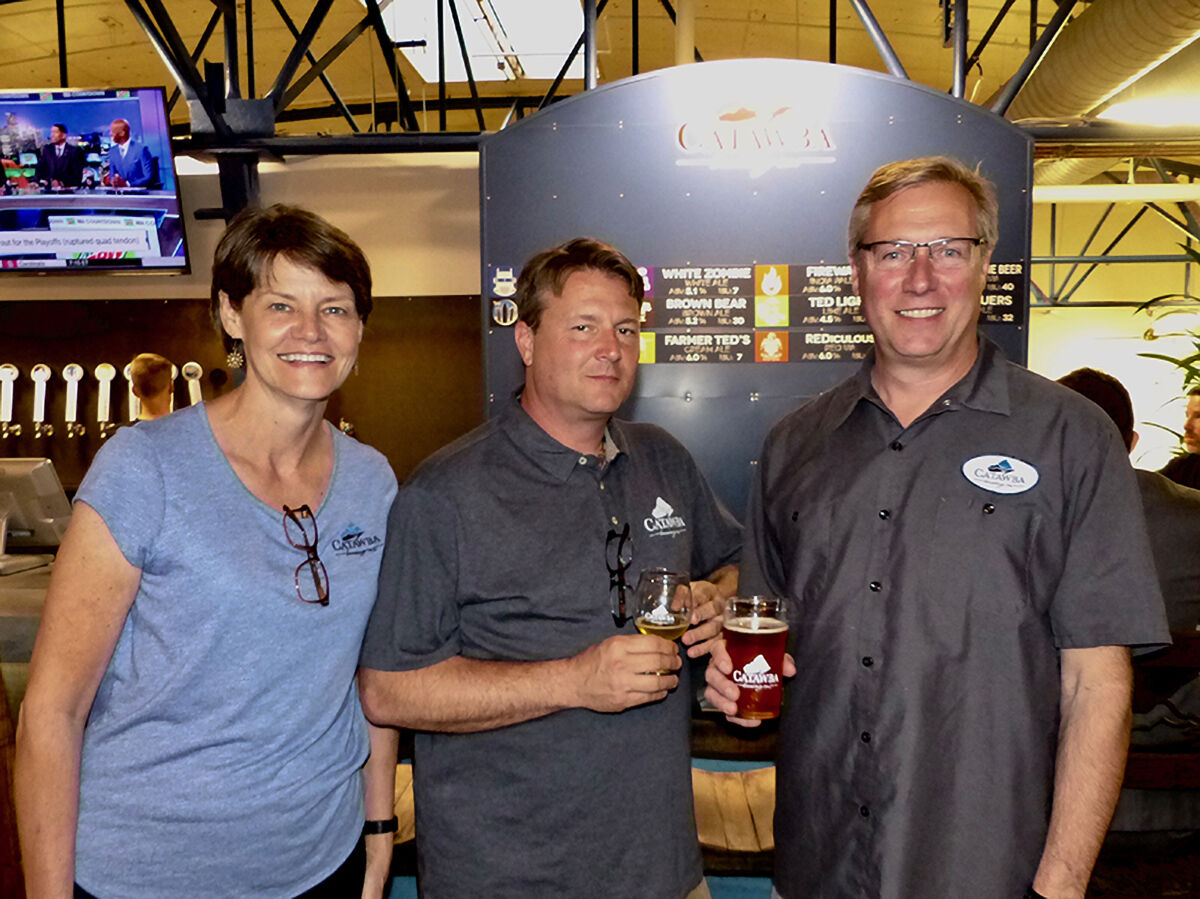 Catawba Brewing owners Jetta, Scott and Billy Pyatt